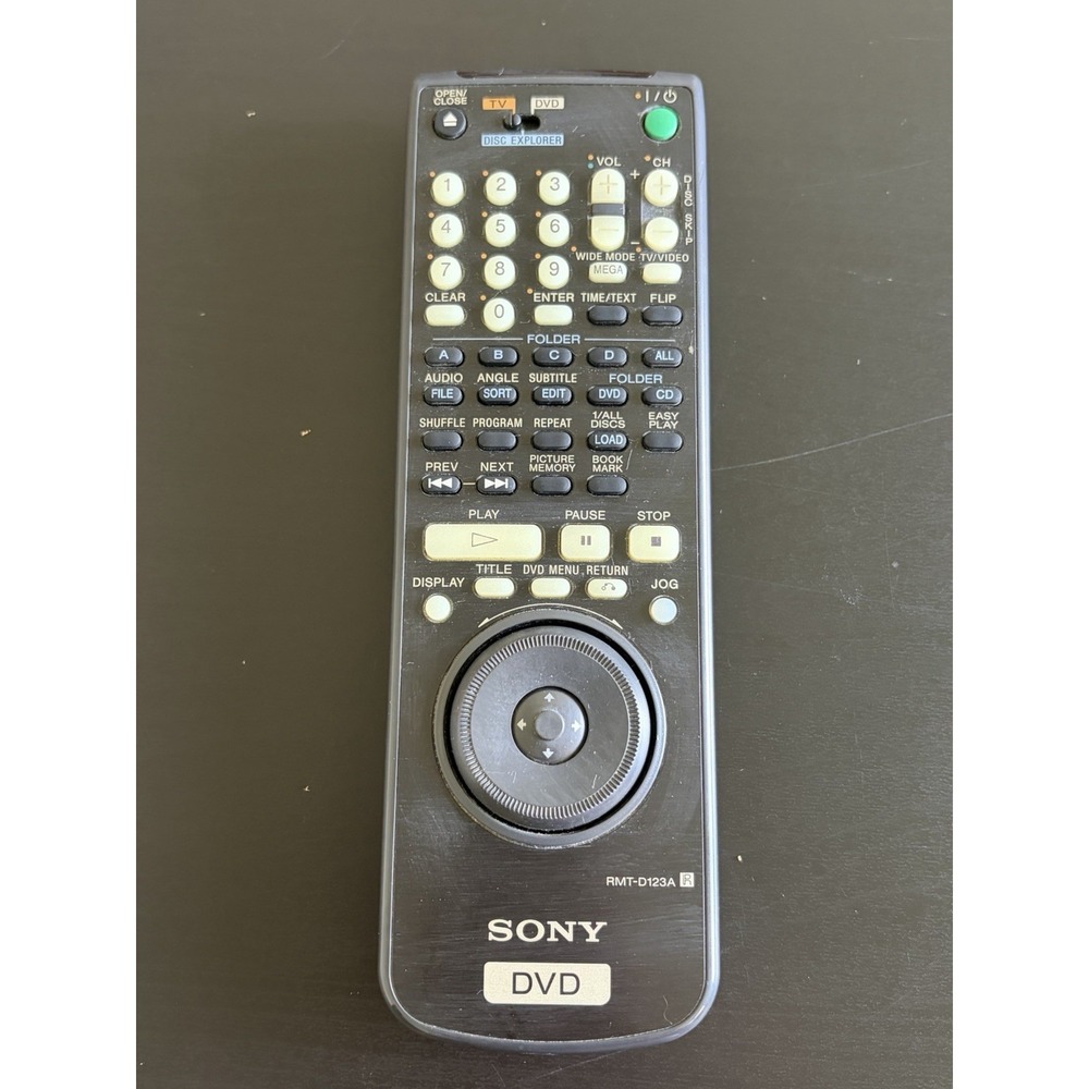 Sony DVD Remote Control RMT-D123A TESTED WORKING Genuine OEM Black